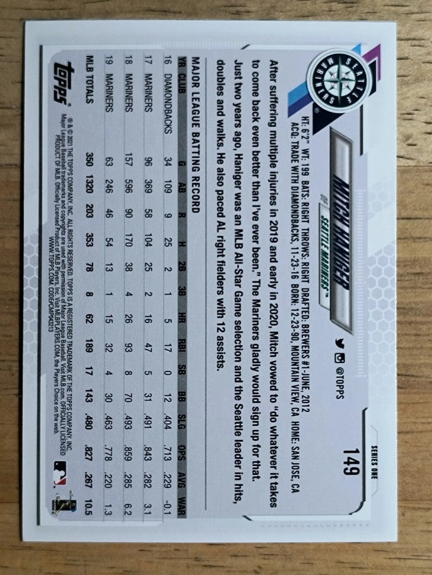 2021 Topps #149 Mitch Haniger