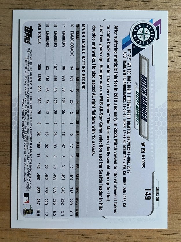 2021 Topps #149 Mitch Haniger