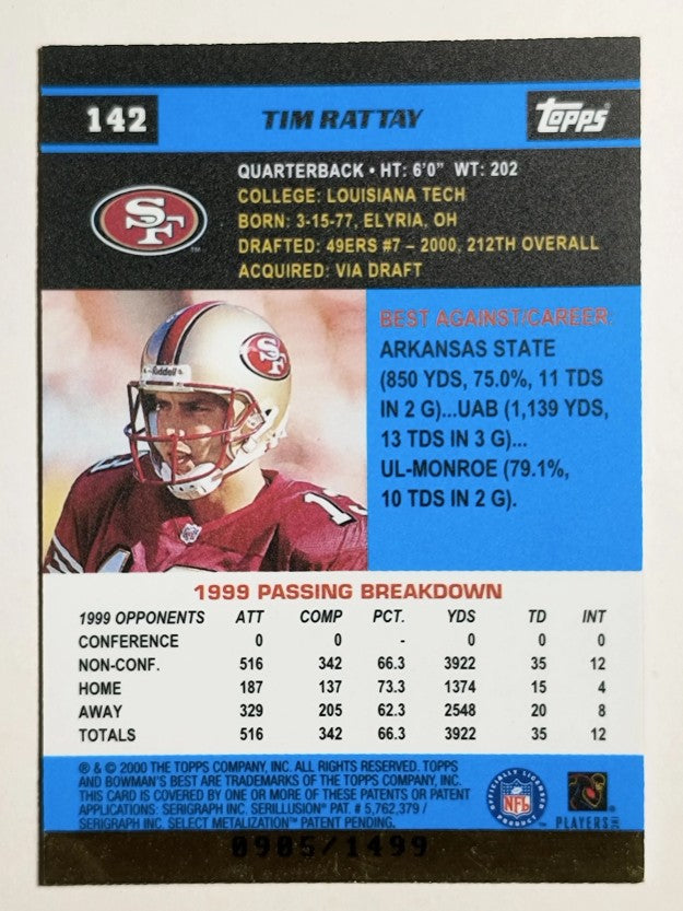 2000 Bowman's Best #142 Tim Rattay RC