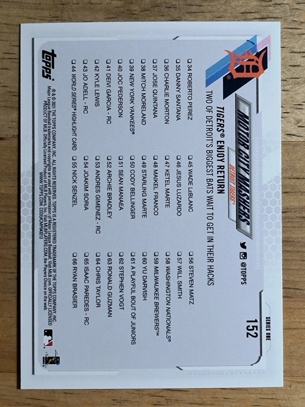 2021 Topps #152 Motor City Mashers/Miguel Cabrera/Jonathan Schoop