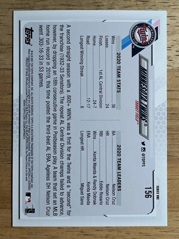 2021 Topps #156 Minnesota Twins TC