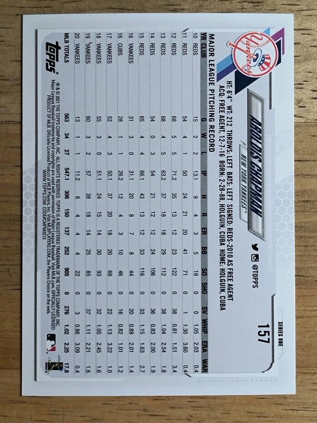 2021 Topps #157 Aroldis Chapman