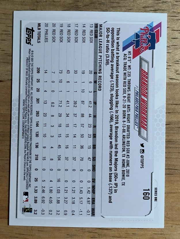2021 Topps #160 Brandon Workman