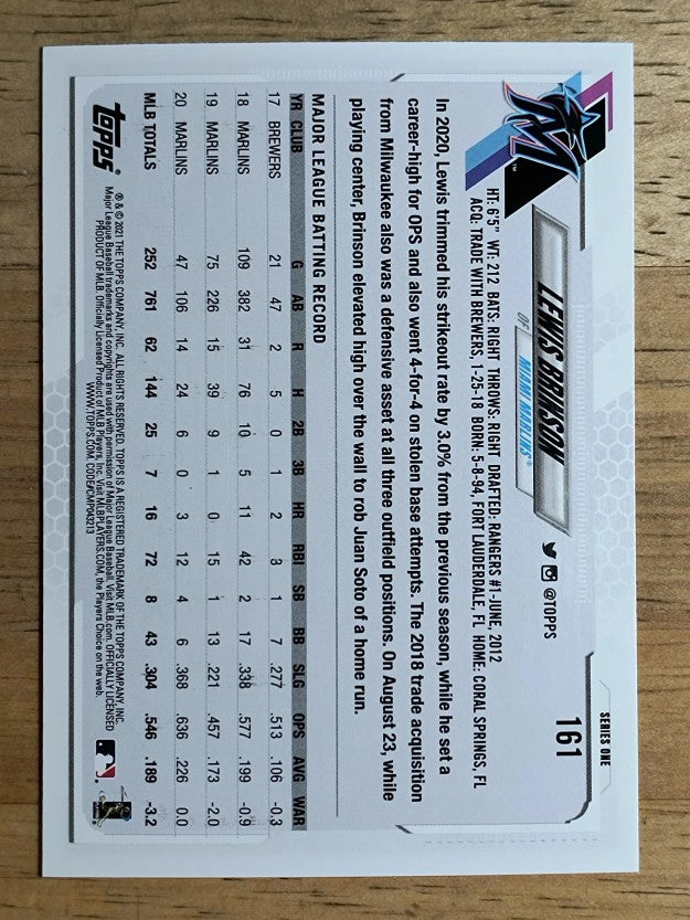 2021 Topps #161 Lewis Brinson