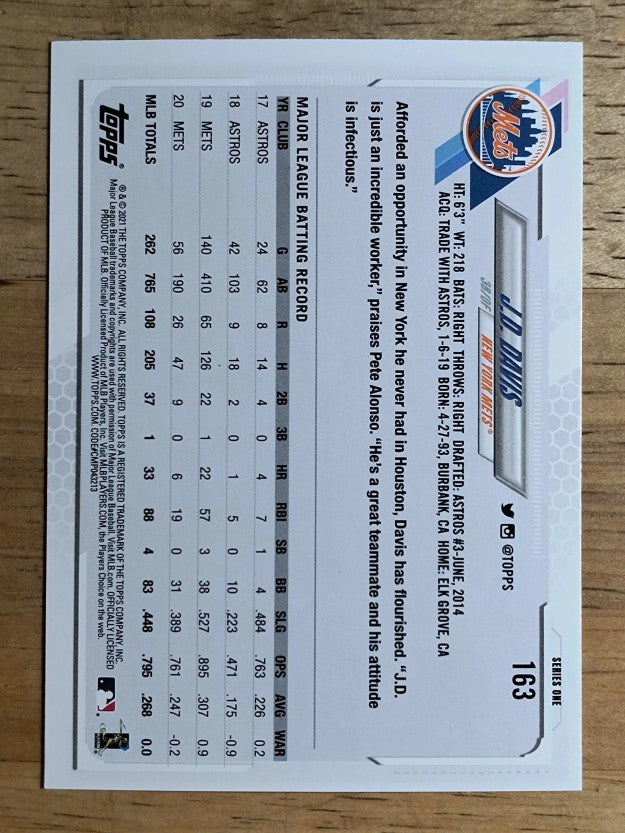 2021 Topps #163 J.D. Davis