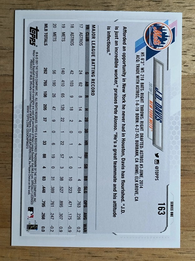 2021 Topps #163 J.D. Davis