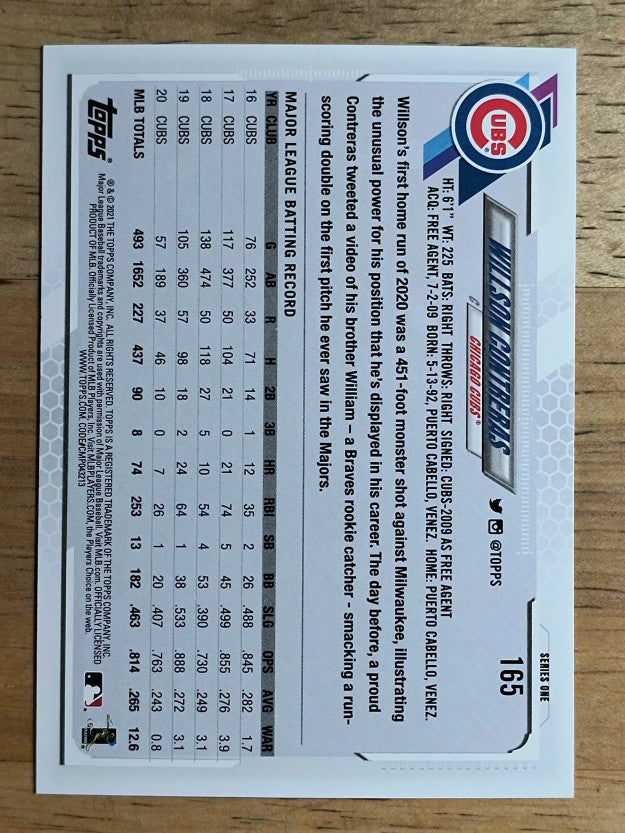 2021 Topps #165 Willson Contreras