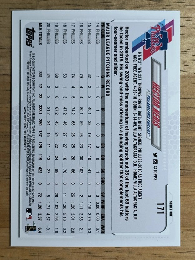 2021 Topps #171 Hector Neris