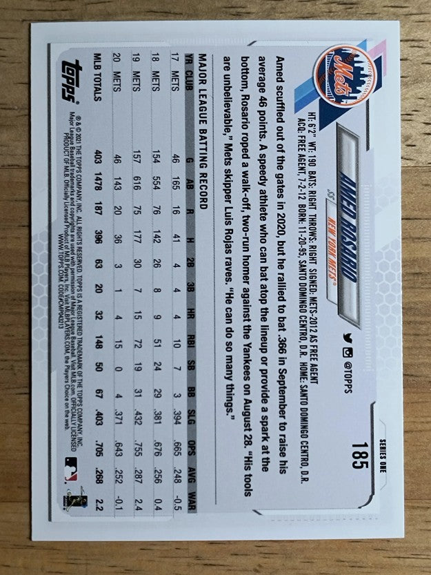 2021 Topps #185 Amed Rosario