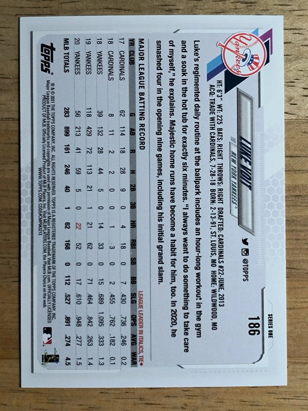 2021 Topps #186 Luke Voit