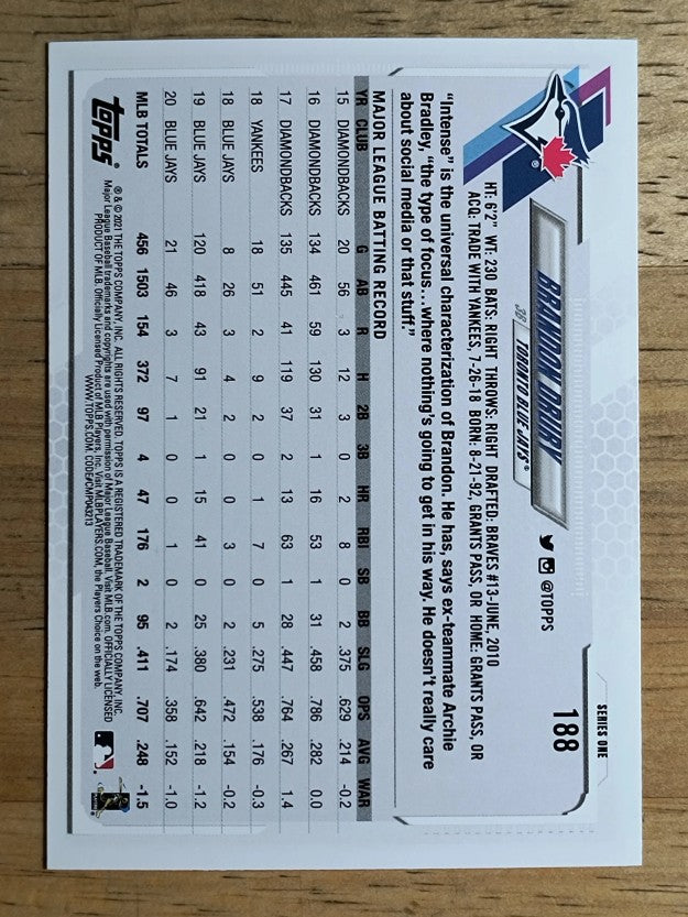2021 Topps #188 Brandon Drury