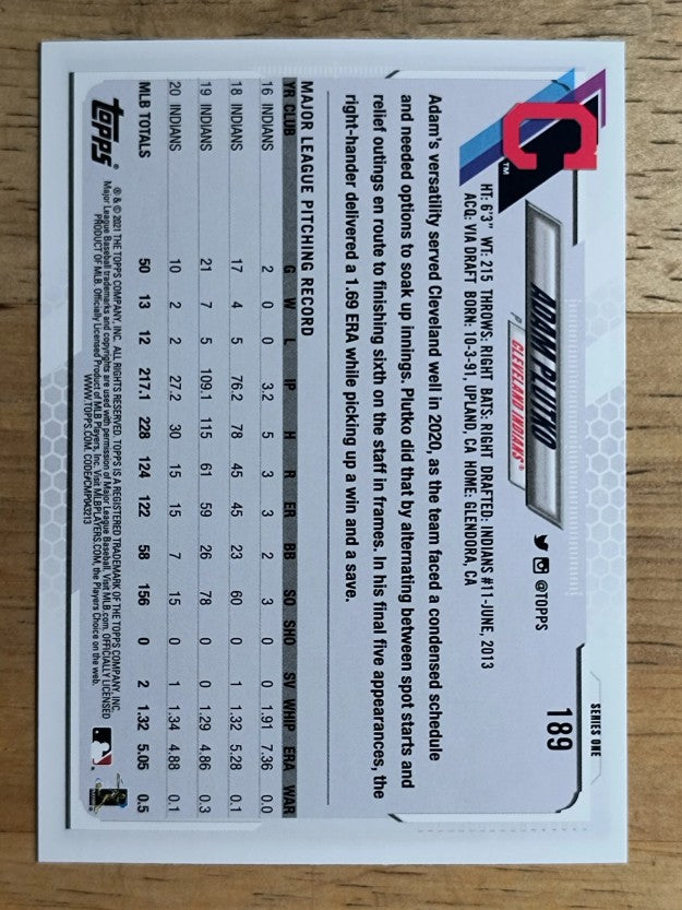 2021 Topps #189 Adam Plutko