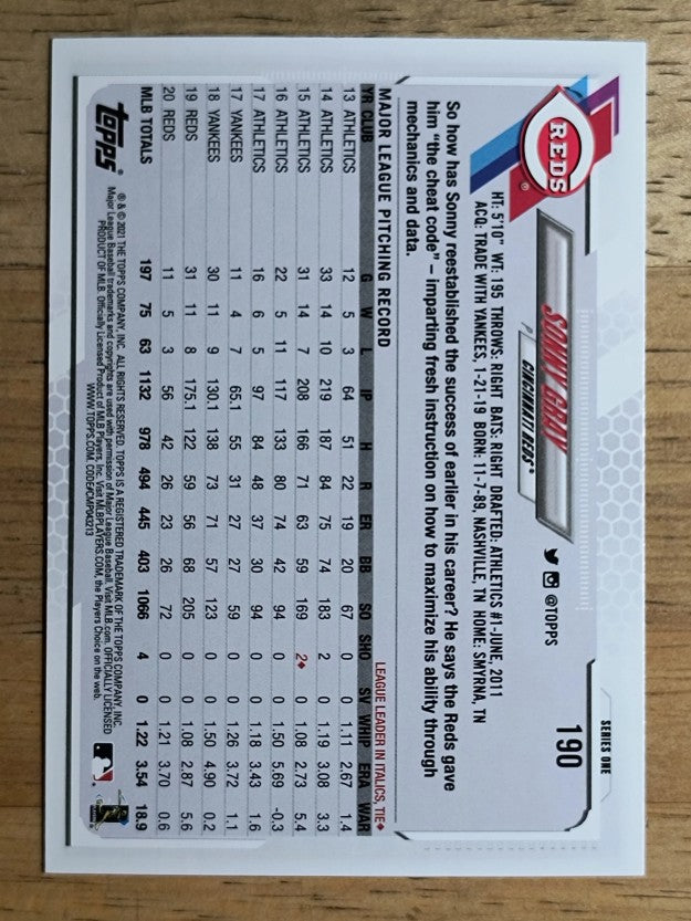 2021 Topps #190 Sonny Gray