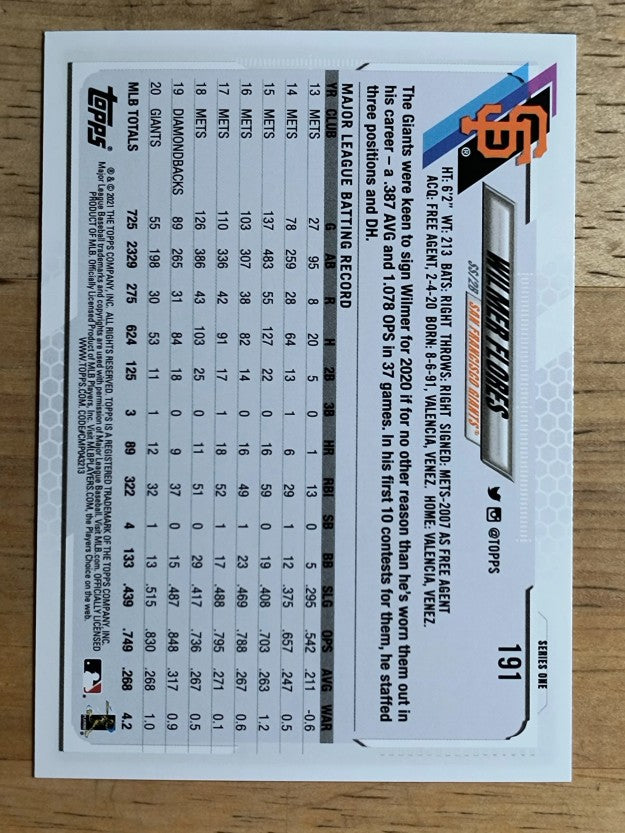 2021 Topps #191 Wilmer Flores