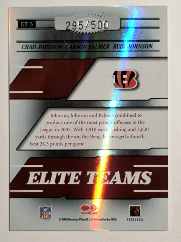2006 Donruss Elite Elite Teams Red #5 Chad Johnson/Carson Palmer/Rudi Johnson