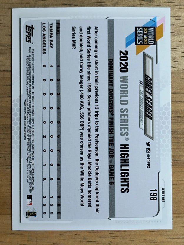 2021 Topps #198 Corey Seager WSH