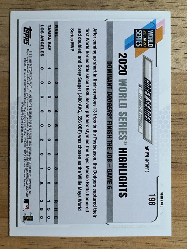 2021 Topps #198 Corey Seager WSH