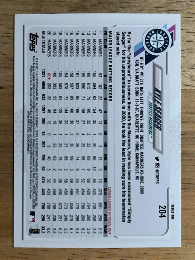2021 Topps #204 Kyle Seager