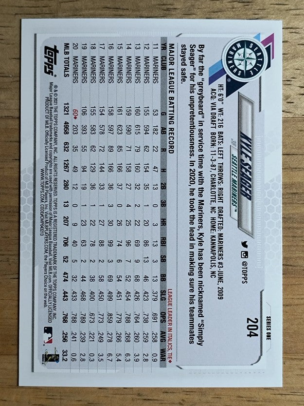 2021 Topps #204 Kyle Seager