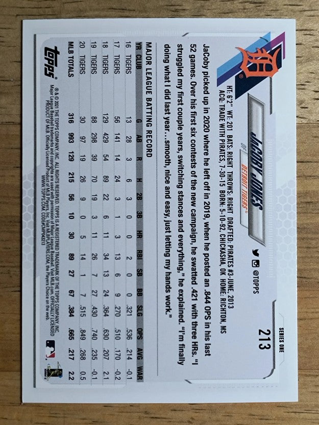 2021 Topps #213 JaCoby Jones
