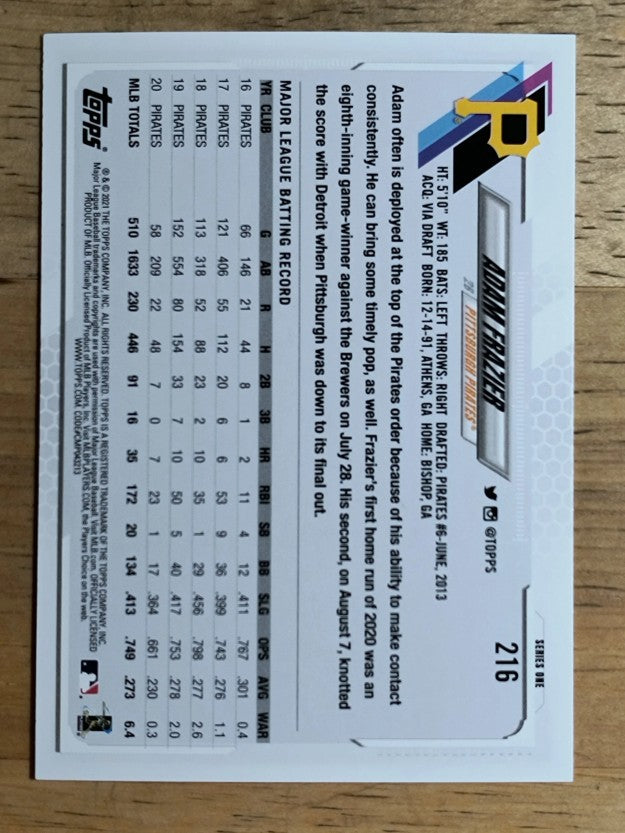 2021 Topps #216 Adam Frazier