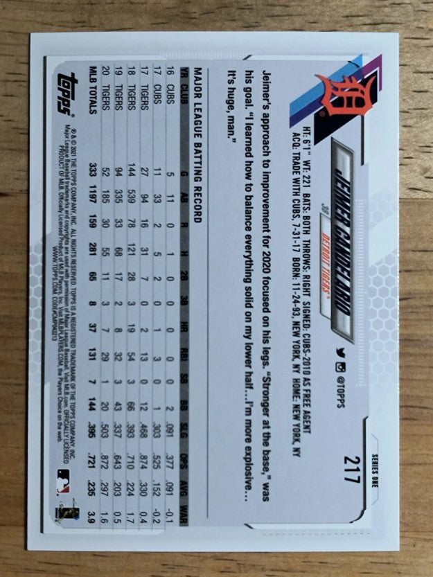 2021 Topps #217 Jeimer Candelario