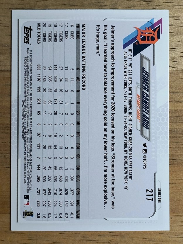 2021 Topps #217 Jeimer Candelario