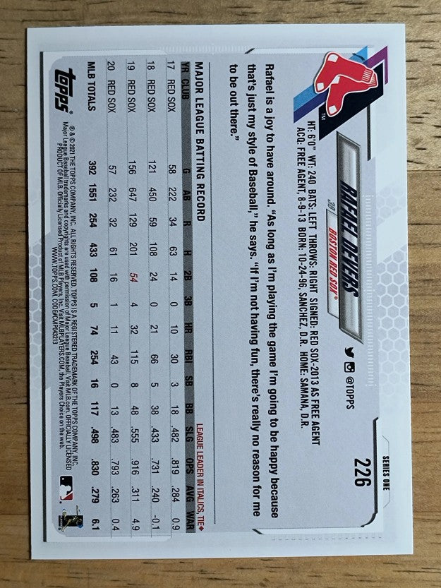 2021 Topps #226 Rafael Devers