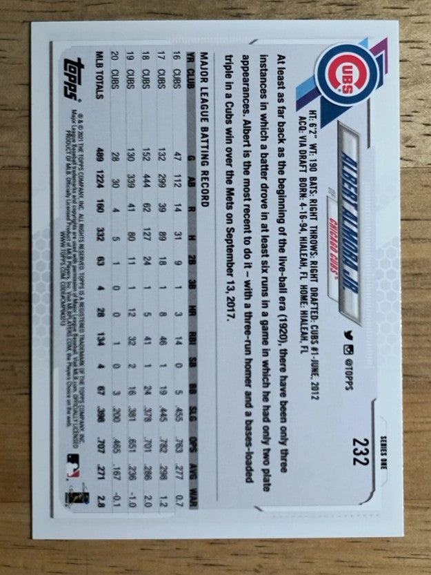 2021 Topps #232 Albert Almora Jr.