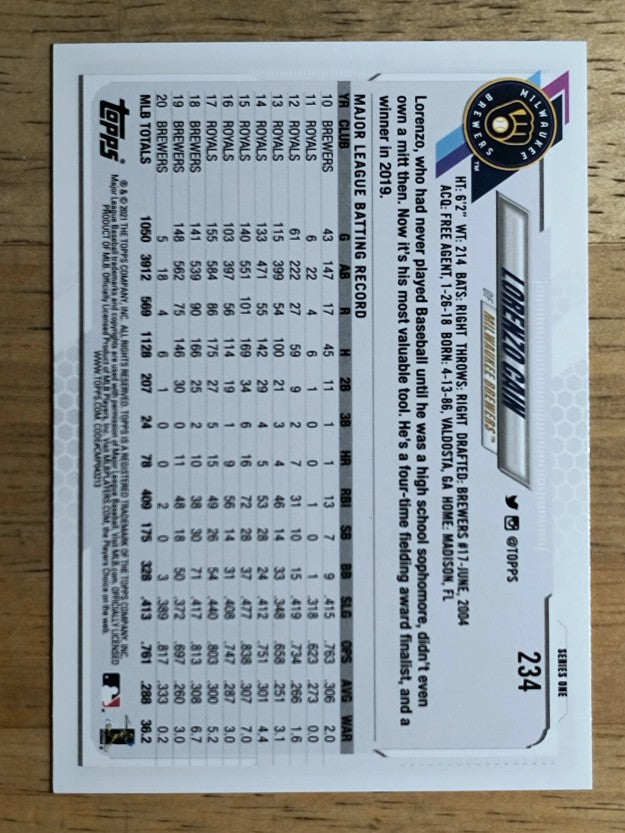 2021 Topps #234 Lorenzo Cain