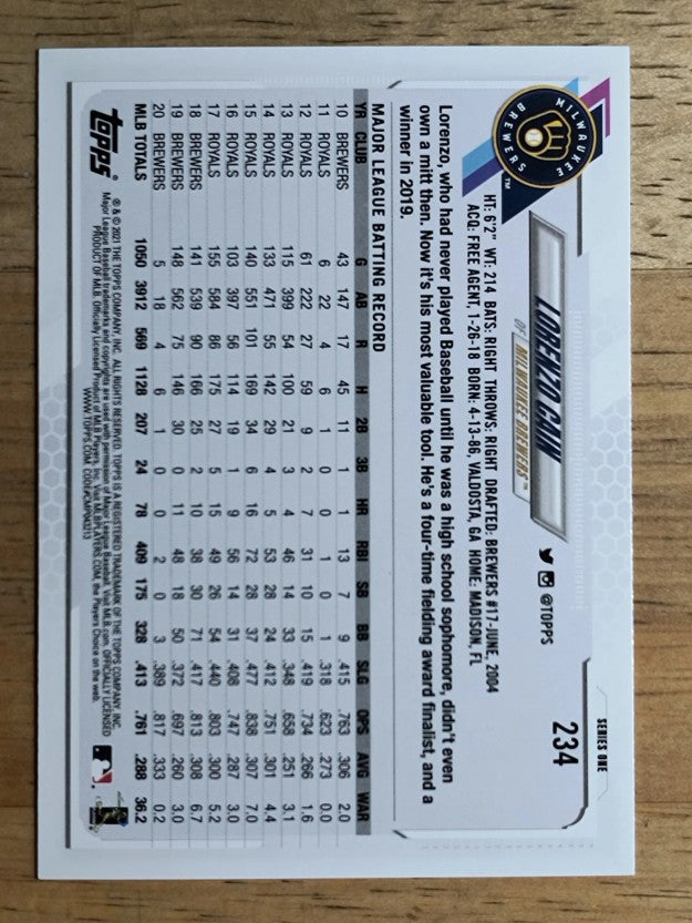 2021 Topps #234 Lorenzo Cain