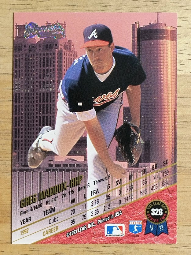 1993 Leaf #326 Greg Maddux