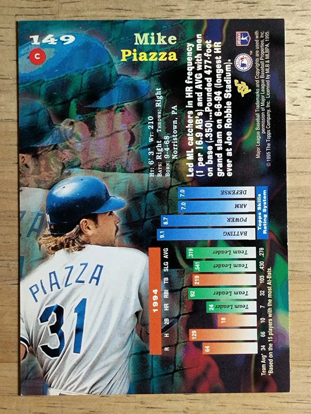 1995 Stadium Club #149 Mike Piazza