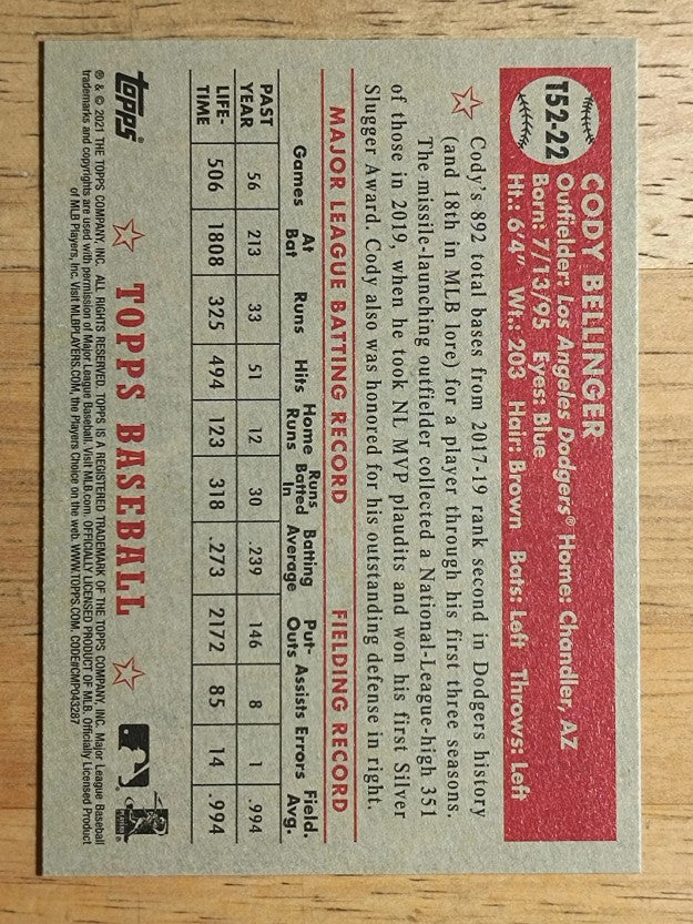 2021 Topps '52 Topps Redux #T5222 Cody Bellinger