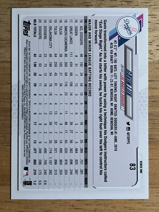 2021 Topps #83 Gavin Lux FS