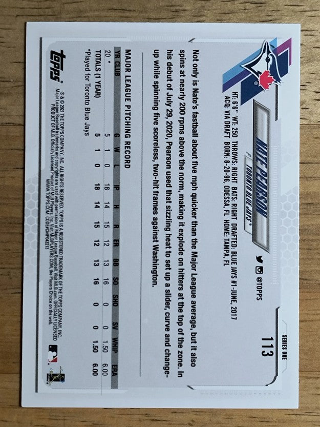 2021 Topps #113 Nate Pearson RC