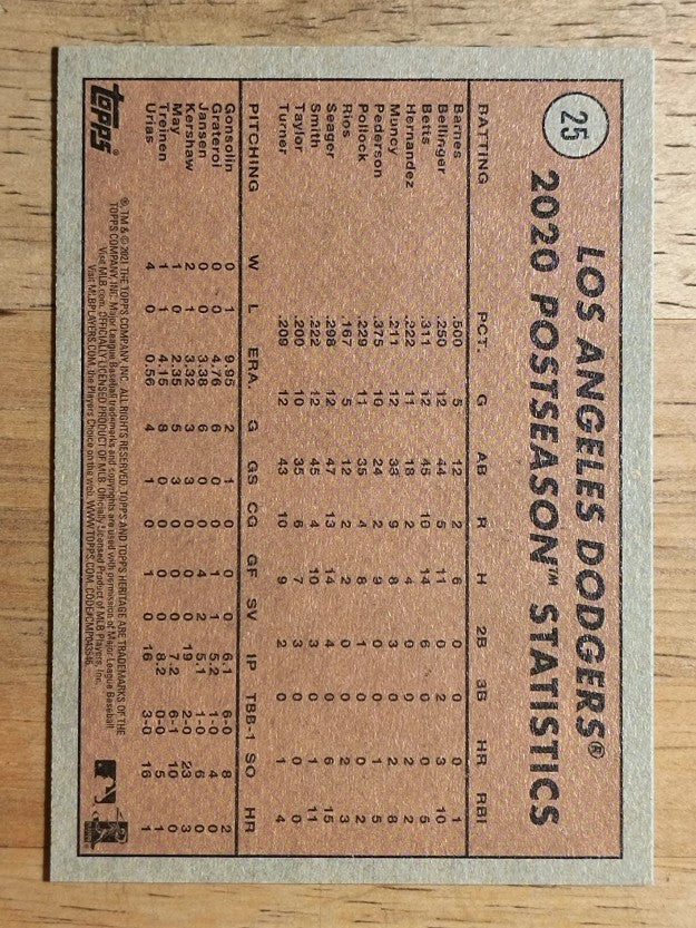 2021 Topps Heritage #25 Cody Bellinger PO HL