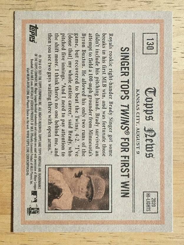 2021 Topps Heritage #130 Brady Singer IA