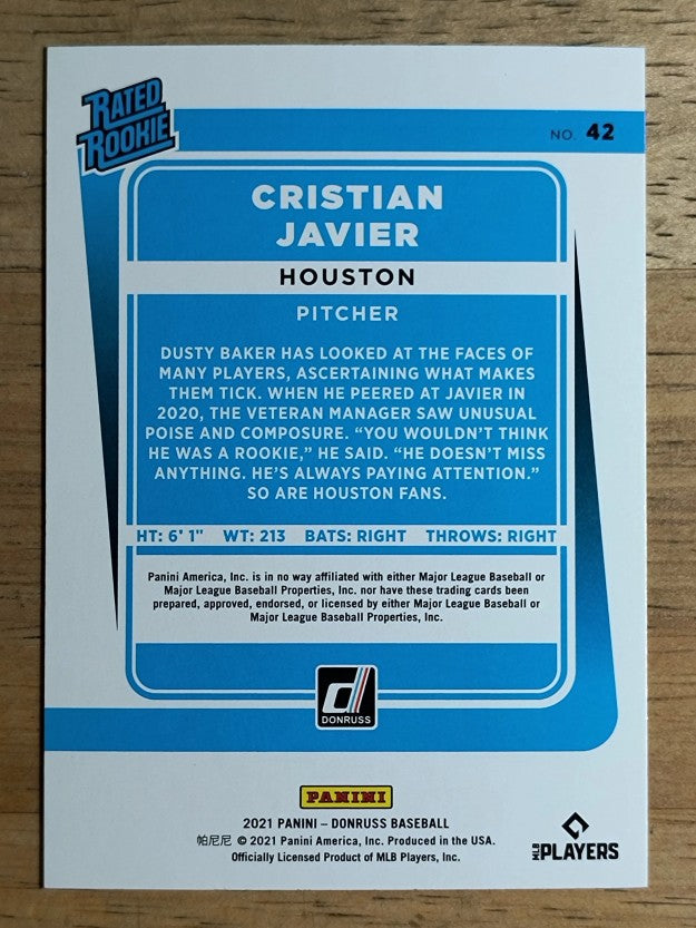 2021 Donruss #42 Cristian Javier RR RC