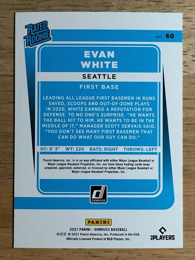 2021 Donruss #60 Evan White RR RC