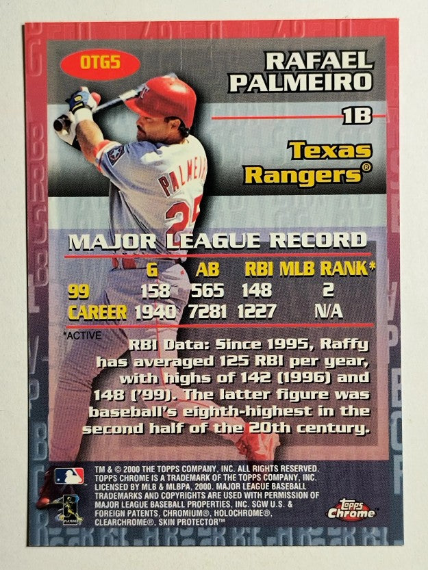 2000 Topps Chrome Own the Game #OTG5 Rafael Palmeiro