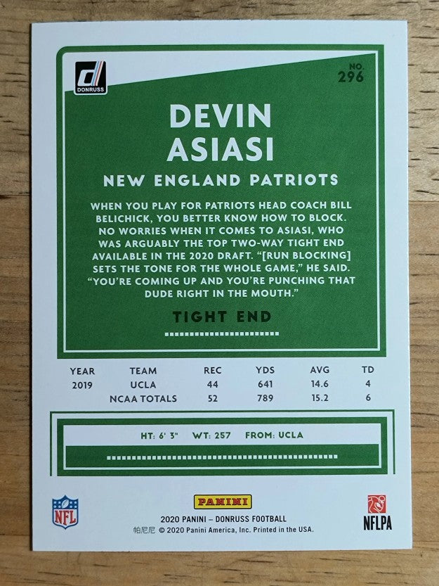 2020 Donruss Press Proof Yellow #296 Devin Asiasi
