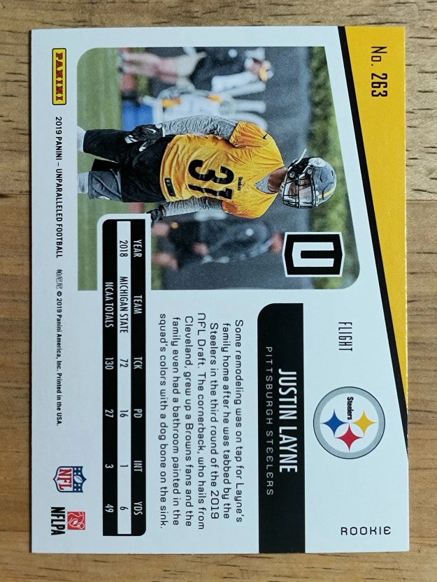 2019 Panini Unparalleled Flight #263 Justin Layne
