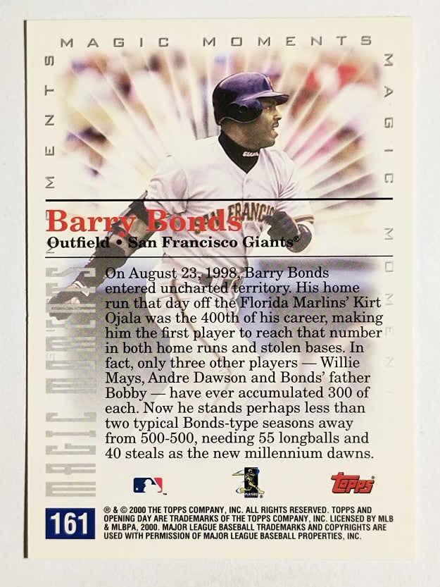 2000 Topps Opening Day #161 Barry Bonds MM 400/400