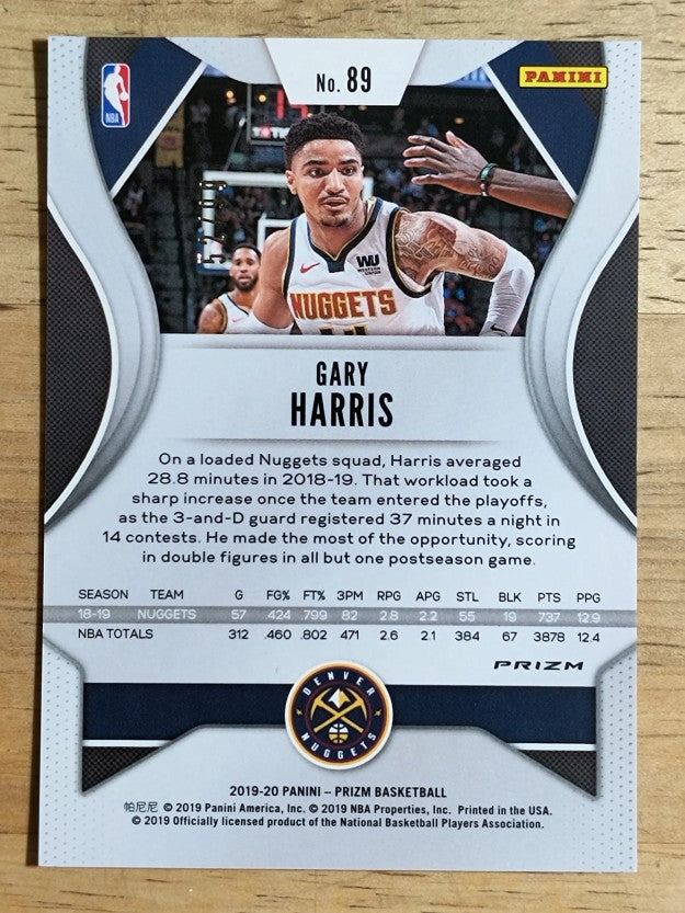2019-20 Panini Prizm Prizms Blue Ice #89 Gary Harris