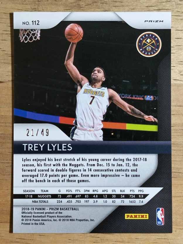 2018-19 Panini Prizm Prizms Orange #112 Trey Lyles