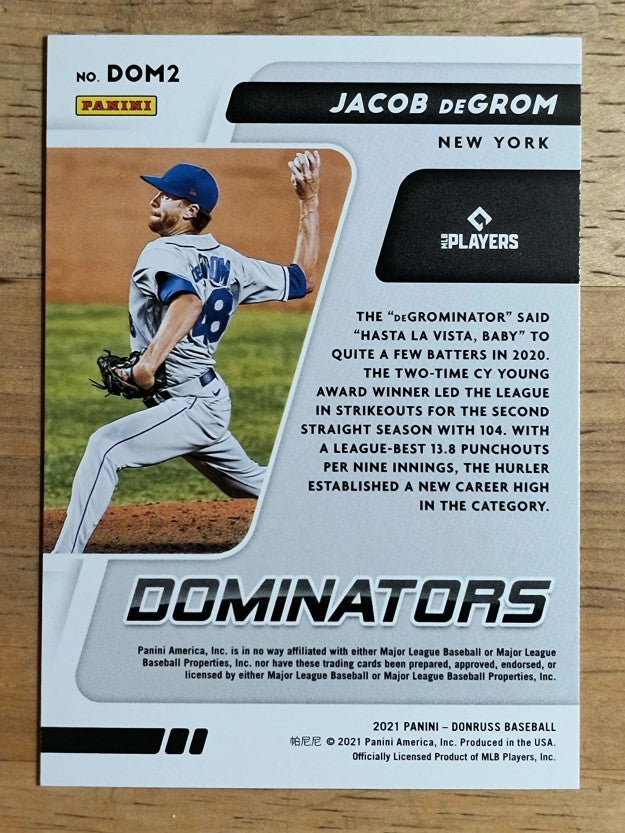 2021 Donruss Dominators Diamond #2 Jacob deGrom