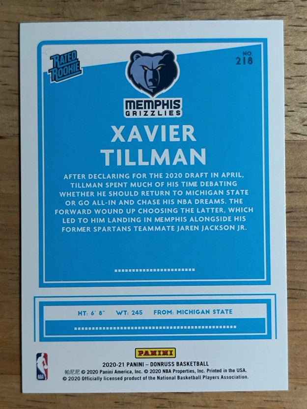 2020-21 Donruss #218 Xavier Tillman RR RC