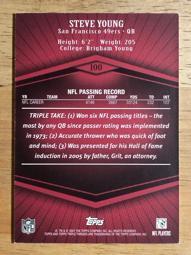 2007 Topps Triple Threads #100 Steve Young