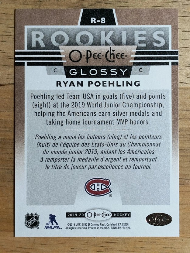 2019-20 O-Pee-Chee Glossy Rookies Copper #R8 Ryan Poehling
